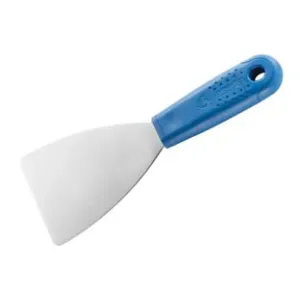 SPATOLA CON MANICO IN PLASTICA ANGOLI TONDI ACCIAIO INOX PER STUCCO