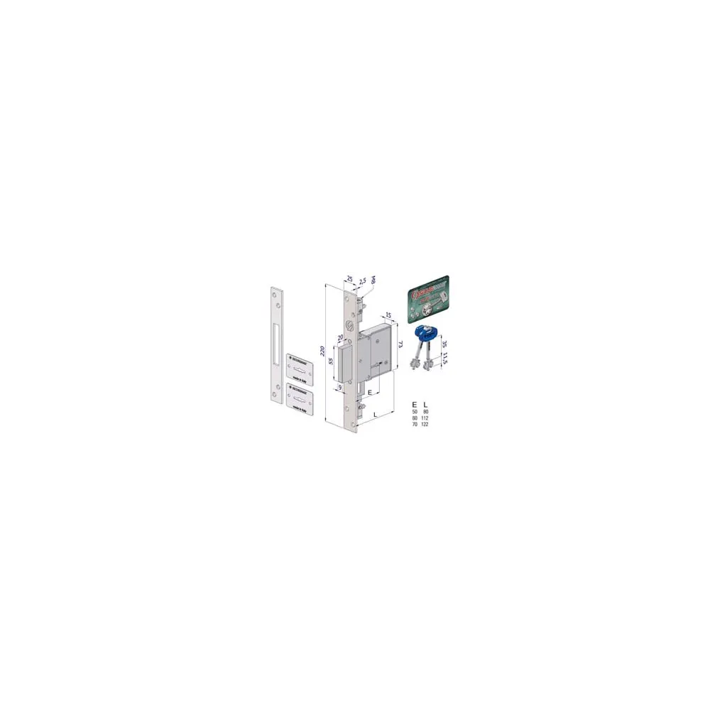 SERRATURA TRIPLICE DA INFILARE DOPPIA MAPPA 2003