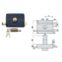 SERRATURA APPLICARE PORTE IN LEGNO CATEN.SCR. DOPPIO CIL.FISSO 210DCF