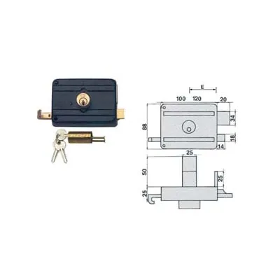 SERRATURA APPLICARE PORTE IN LEGNO CATEN.SCR. DOPPIO CIL.FISSO 210DCF