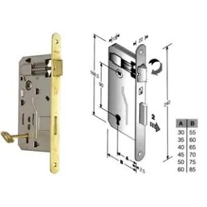 SERRATURA A BUSSOLA PATENT DA INFILARE BORDO TONDO OTTONATO
