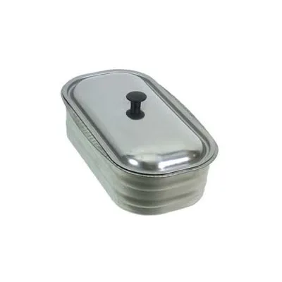 VASCHETTA INOX CON COPERCHIO PER CUCINE A LEGNA