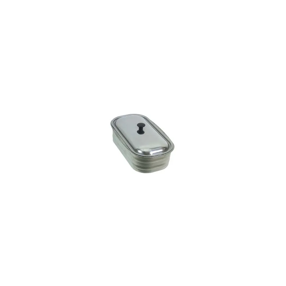 VASCHETTA INOX CON COPERCHIO PER CUCINE A LEGNA