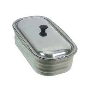 VASCHETTA INOX CON COPERCHIO PER CUCINE A LEGNA