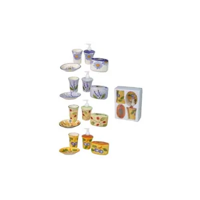 SET BAGNO IN CERAMICA DECORATA COLORATA