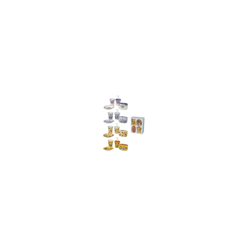 SET BAGNO IN CERAMICA DECORATA COLORATA