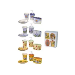 SET BAGNO IN CERAMICA DECORATA COLORATA
