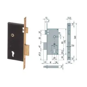 SERRATURA DA INFILARE A CILINDRO 2 MAND. BORDO QUADRO 5C110
