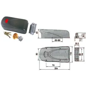 ELETTROSERRATURA APPLICARE PORTE IN LEGNO CON PULSANTE INTERNO 1A610