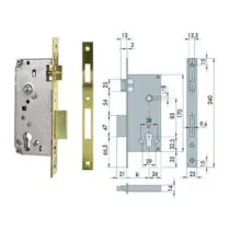 SERRATURA DA INFILARE PER PORTE IN LEGNO LOGO BORDO QUADRO 5C611