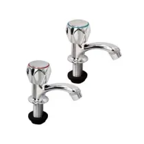 COPPIA RUBINETTI COLLO A CIGNO ACQUA FREDDA CALDA