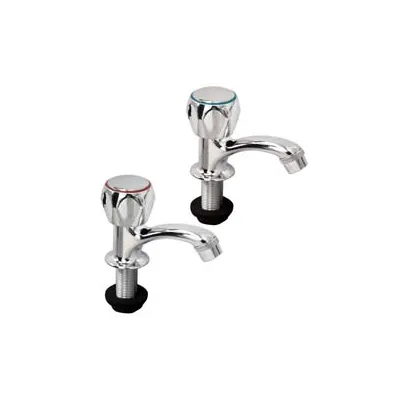 COPPIA RUBINETTI COLLO A CIGNO ACQUA FREDDA CALDA