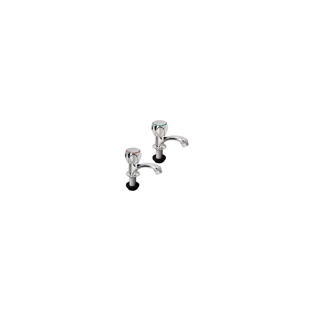COPPIA RUBINETTI COLLO A CIGNO ACQUA FREDDA CALDA