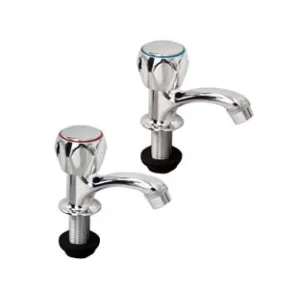 COPPIA RUBINETTI COLLO A CIGNO ACQUA FREDDA CALDA