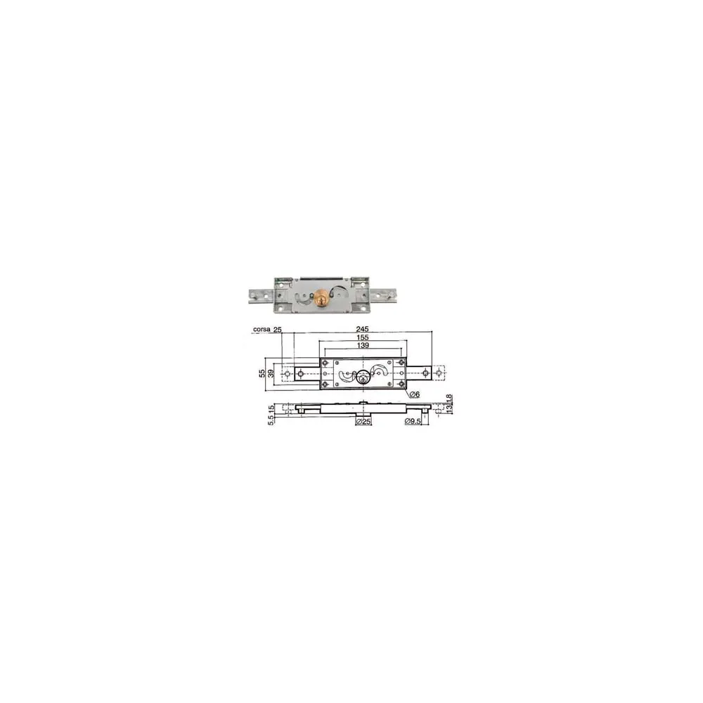 SERRATURA SERRANDA CENTRALE CILINDRO FISSO TONDO 6211