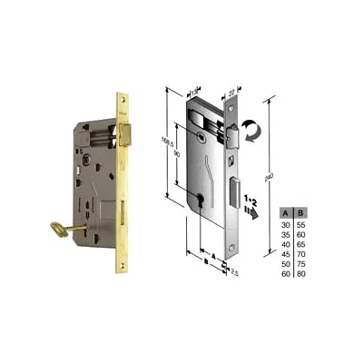 SERRATURA A BUSSOLA PATENT DA INFILARE BORDO QUADRO OTTONATO