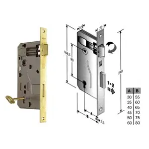 SERRATURA A BUSSOLA PATENT DA INFILARE BORDO QUADRO OTTONATO