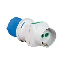 ADATTATORE INDUSTRIALE CON SPINA CEE IP44 E PRESE BIPASSO E SCHUKO