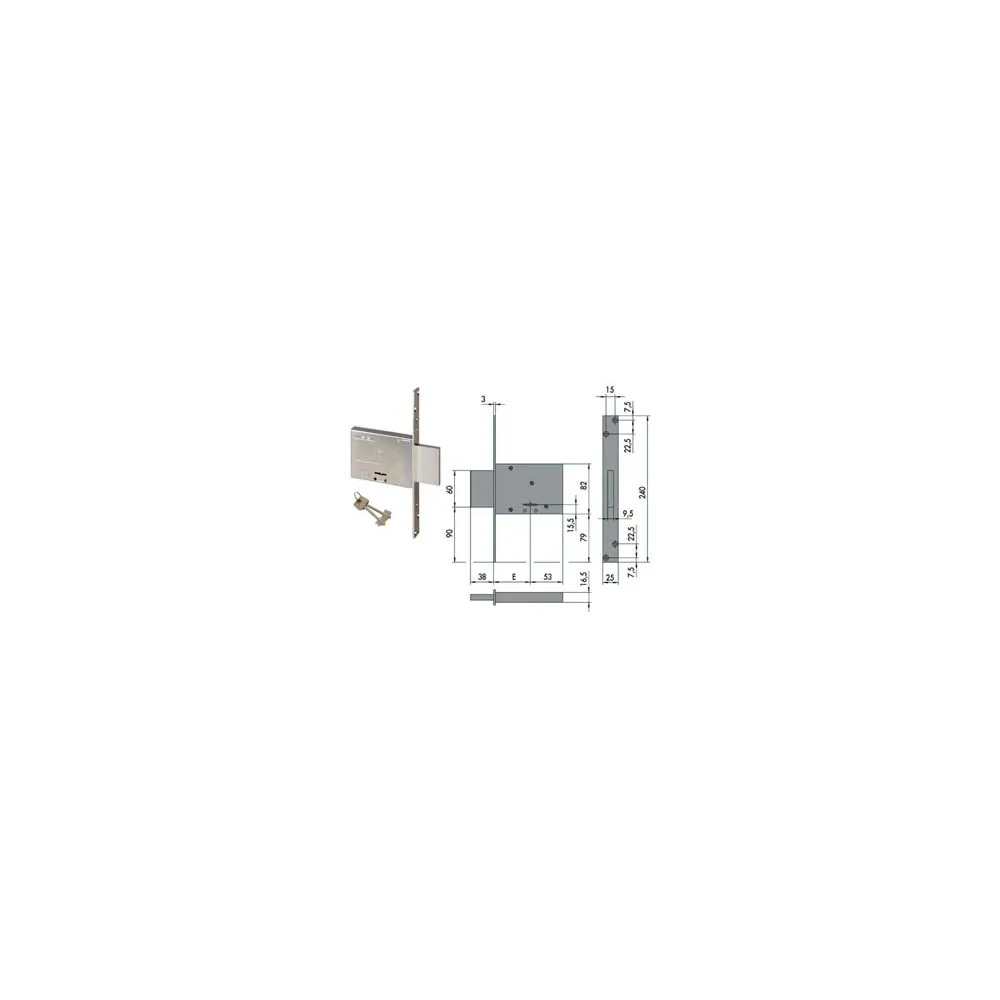 SERRATURA DA INFILARE DOPPIA MAPPA 57013