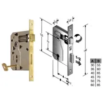 SERRATURA A BUSSOLA PATENT RIDOTTA DA INFILARE BORDO QUADRO OTTONATO