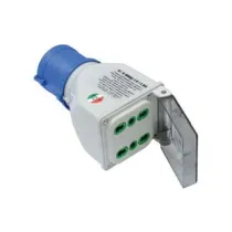 ADATTATORE INDUSTRIALE CON SPINA CEE 309 IP44 E 2 PRESE BIPASSO