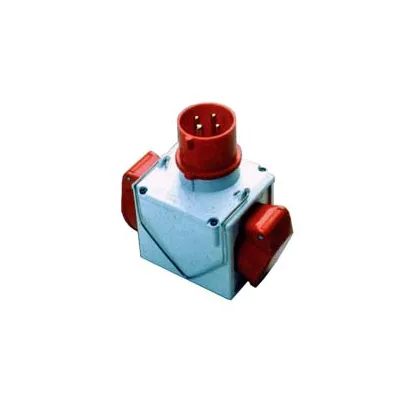 ADATTATORE INDUSTRIALE 380V CON SPINA E 2 PRESE CEE IP44