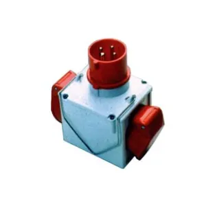 ADATTATORE INDUSTRIALE 380V CON SPINA E 2 PRESE CEE IP44