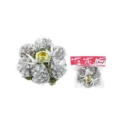 PORTA CANDELE A UN POSTO COLORE ARGENTO