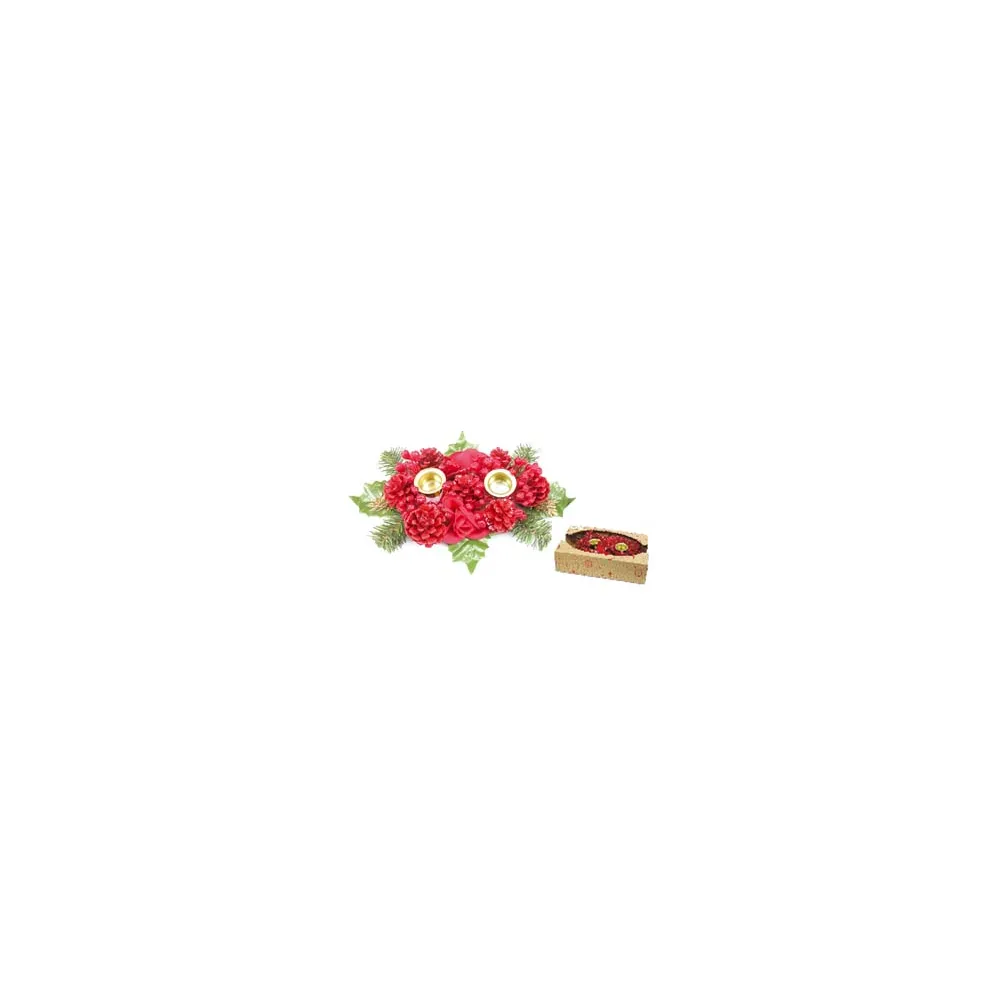 PORTA CANDELE A DUE POSTI COLORE ROSSO