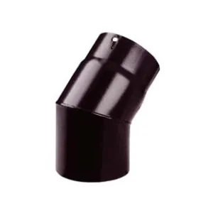 GOMITO 45° PORCELLANATO PER STUFE A LEGNA NERO OPACO PESANTE MM.1
