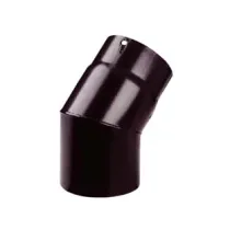 GOMITO 45° PORCELLANATO PER STUFE A LEGNA NERO OPACO PESANTE MM.1