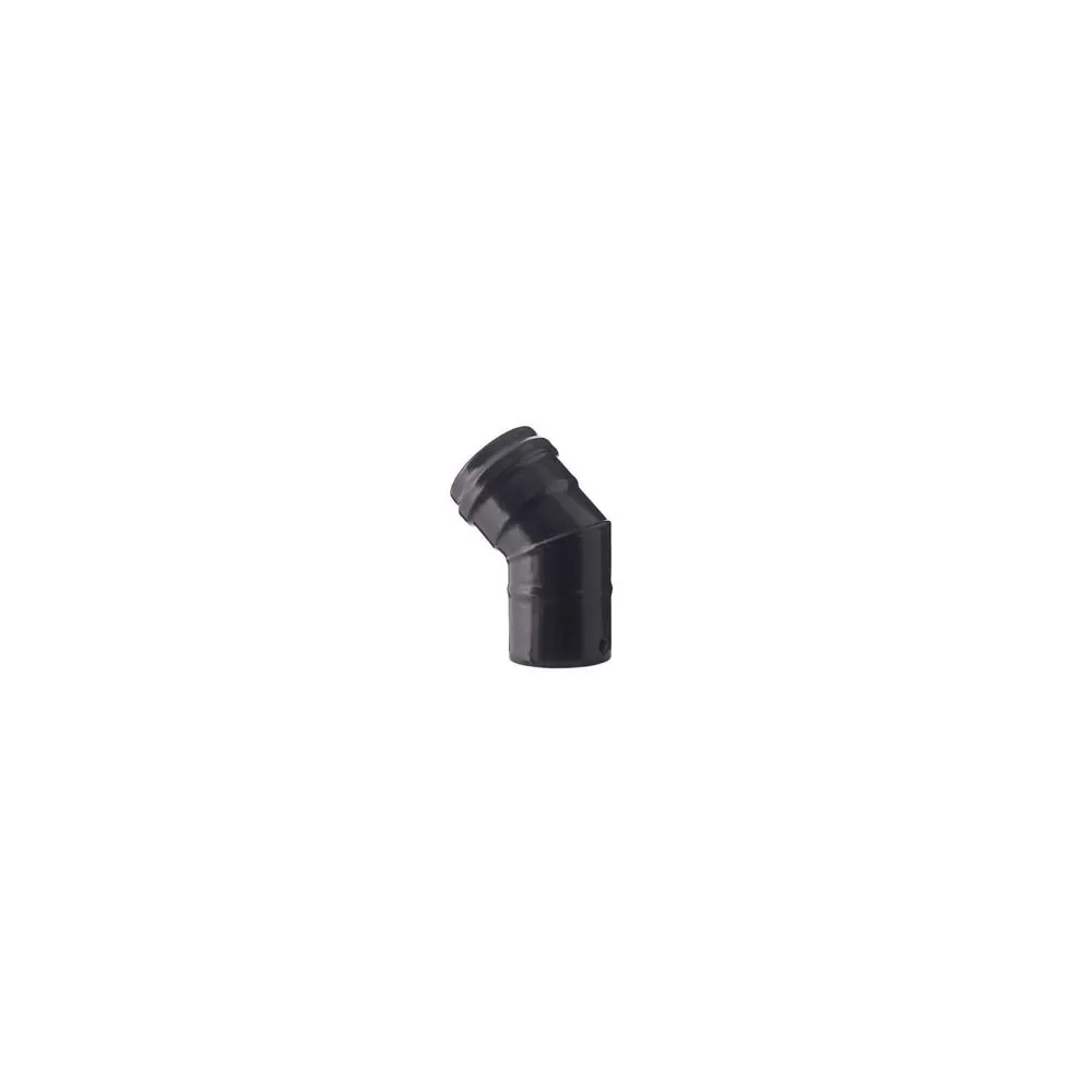 GOMITO A 45° PER STUFE A PELLET NERO OPACO PESANTE MM.1