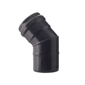 GOMITO A 45° PER STUFE A PELLET NERO OPACO PESANTE MM.1