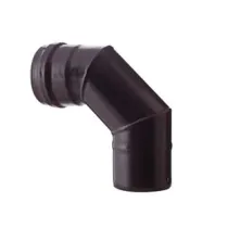 GOMITO A 90° PER STUFE A PELLET NERO OPACO PESANTE MM.1