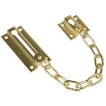 FERMAPORTE CON CATENA DI SICUREZZA IN ACCIAIO OTTONATO