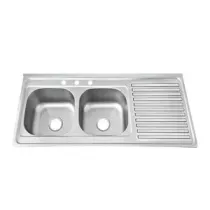 C LAVELLO APPOGGIO 120X50 2 VASCHE SX C/GOCCIOLAT DX