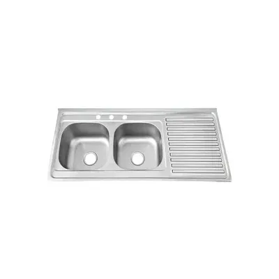 C LAVELLO APPOGGIO 120X50 2 VASCHE SX C/GOCCIOLAT DX