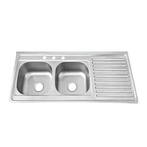 C LAVELLO APPOGGIO 120X50 2 VASCHE SX C/GOCCIOLAT DX