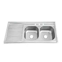 C LAVELLO APPOGGIO 120X50 2 VASCHE DX C/GOCCIOLAT SX