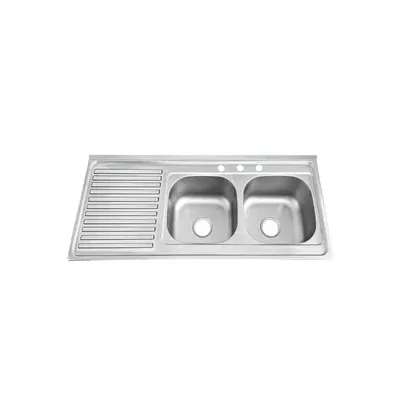 C LAVELLO APPOGGIO 120X50 2 VASCHE DX C/GOCCIOLAT SX