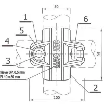 GIUNTO ORTOGONALE PER PONTEGGIO per tubo Ø 48 mm