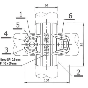 GIUNTO ORTOGONALE PER PONTEGGIO per tubo Ø 48 mm