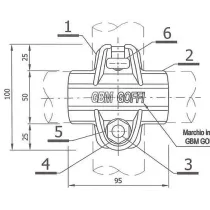 GIUNTO ORTOGONALE PER PONTEGGIO per tubo Ø 48 mm