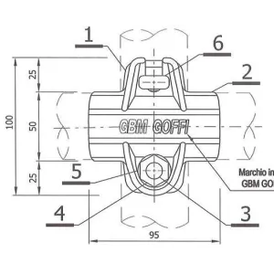 GIUNTO ORTOGONALE PER PONTEGGIO per tubo Ø 48 mm