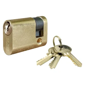 MEZZO CILINDRO OVALE OTTONE LUCIDO  'LINEA ECO' mm. 30+10 KA