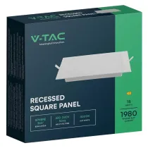 PANNELLO LED AD INCASSO QUADRO 4000K - l. bianca naturale