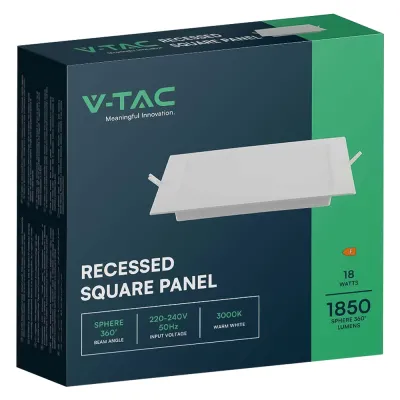 PANNELLO LED AD INCASSO QUADRO 6500K - l. bianca fredda