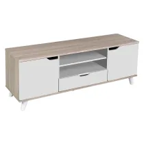 MOBILE PORTA TV LINEA 'ATENA' col. rovere + bianco