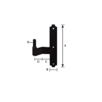 CARDINE A SBALZO DESTRO 180x30x18 mm Perno 12 mm (1 Pezzo)