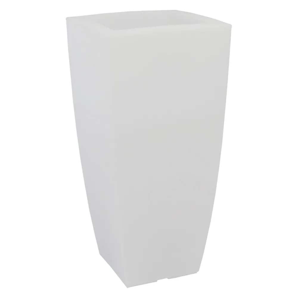 VASO QUADRO 'STILO LAMP' cm 40x40xh.90 lt.20 ghiac./luc.bia.